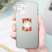 Schattigee  bloementuin plakboek illustratie sticker (Telefoon)