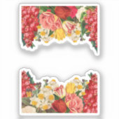 Schattigee  bloementuin plakboek illustratie sticker (Voorkant)