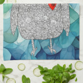 Schattigee Bloemenuil Keukenhanddoek (Gevouwen)