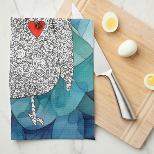 Schattigee Bloemenuil Keukenhanddoek (Quarter Fold)