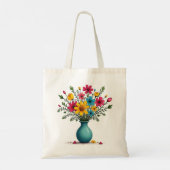 Schattigee Bloemenvaas Bloemen Assortiment Envelo Tote Bag (Achterkant)
