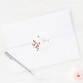 Schattigee bloemenvlinder dank u ronde sticker (Envelop)