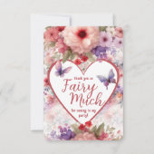 Schattigee Bloemenvlinder Tuinfee Eerste Verjaarda Bedankkaart (Voorkant)