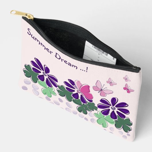 Schattigee Bloemenvlinders Doodle Naam Etui (Open)