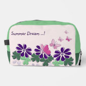 Schattigee Bloemenvlinders Doodle Naam Toilettasje (Voorkant)