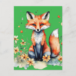Schattigee bloemenvos briefkaart