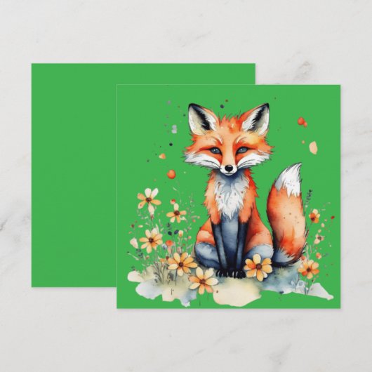 Schattigee bloemenvos kaart (Voorkant / Achterkant)