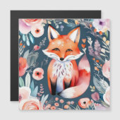 Schattigee bloemenvos magnetische uitnodiging (Voorkant / Achterkant)