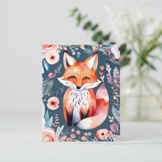 Schattigee bloemenvos Papier Blad (Staand voorkant)