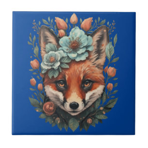 Schattigee bloemenvos tegeltje