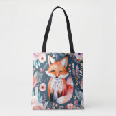 Schattigee bloemenvos tote bag (Voorkant)