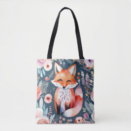 Schattigee bloemenvos tote bag