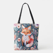 Schattigee bloemenvos tote bag (Achterkant)