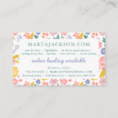 Schattigee bloemige haarstyliste visitekaartje (Achterkant)