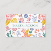 Schattigee bloemige haarstyliste visitekaartje (Voorkant)