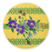 Schattigee bloemige keramische lade pull keramische knop (Voorkant)