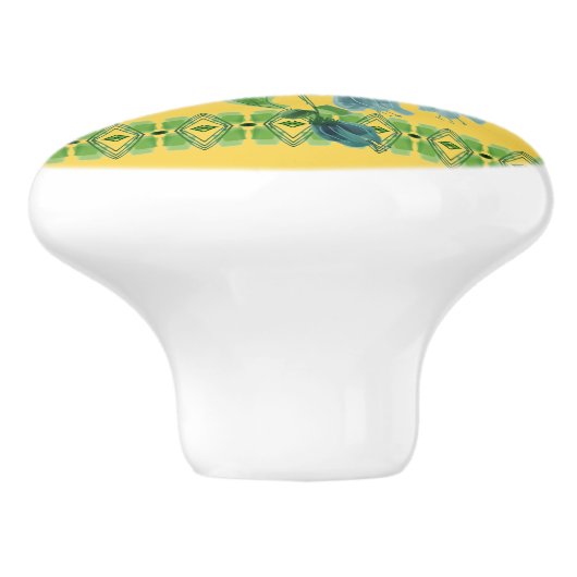 Schattigee bloemige keramische lade pull keramische knop (Zijkant)