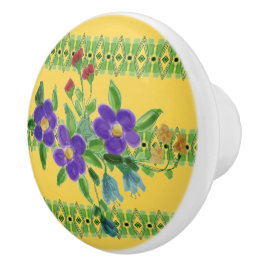 Schattigee bloemige keramische lade pull knop