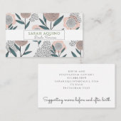 Schattigee bloemillustratie Doula Visitekaartje (Voorkant / Achterkant)