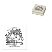 Schattigee bloemkattenboekplaat rubberstempel (Gestempeld)