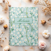 Schattigee Bloemlente Daisy Green gepersonaliseerd Notitieboek