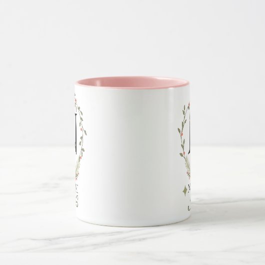 Schattigee bloemletter N Monogram Mok (Midden)