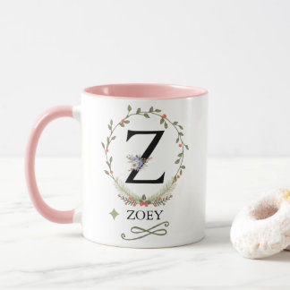 Schattigee bloemletter Z Monogram Mok