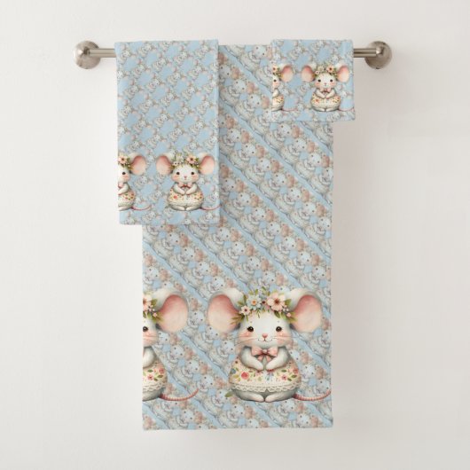 Schattigee Bloemmuis Jurk Bloemkroon Bad Handdoek (Insitu)