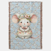 Schattigee Bloemmuis Jurk Bloemkroon Deken (Voorkant Verticaal)