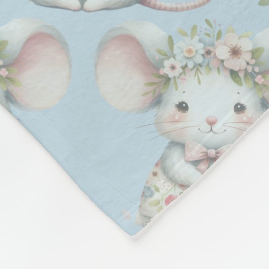 Schattigee Bloemmuis Jurk Bloemkroon Fleece Deken (Hoek)