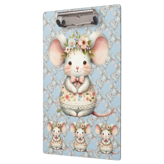 Schattigee Bloemmuis Jurk Bloemkroon Klembord (Links)
