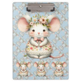 Schattigee Bloemmuis Jurk Bloemkroon Klembord (Voorkant)