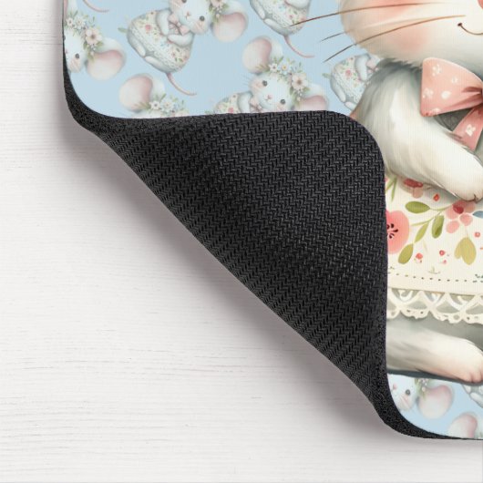 Schattigee Bloemmuis Jurk Bloemkroon Muismat (Hoek)