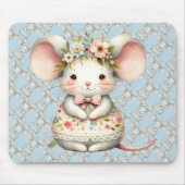 Schattigee Bloemmuis Jurk Bloemkroon Muismat (Voorkant)