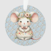 Schattigee Bloemmuis Jurk Bloemkroon Ornament (voorkant)