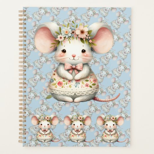 Schattigee Bloemmuis Jurk Bloemkroon Planner (Voorkant)