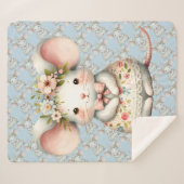 Schattigee Bloemmuis Jurk Bloemkroon Sherpa Deken (Voorkant (horizontaal))