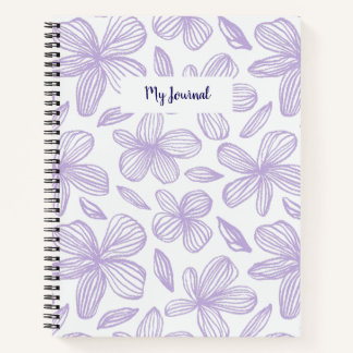 Schattigee bloempastel Paarse monogram Notitieboek