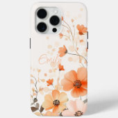 Schattigee Bloempatroon Naam iPhone Case (Achterkant)