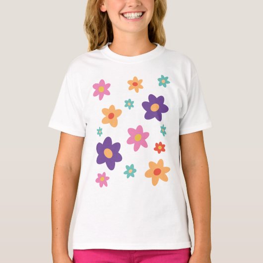 Schattigee bloemrijke paaslente t-shirt (Voorkant)