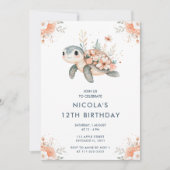 Schattigee Bloemschildpad verjaardagsfeestje Kaart (Voorkant)