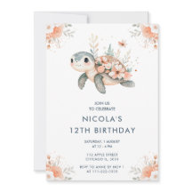 Schattigee Bloemschildpad verjaardagsfeestje