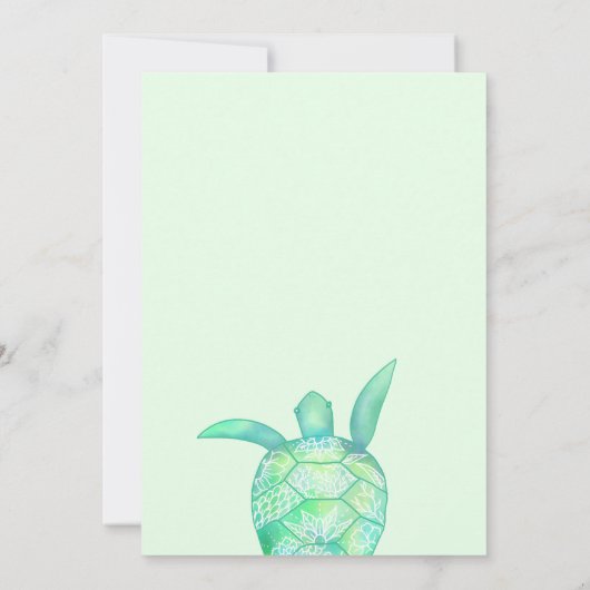 Schattigee Bloemschildpad Zomer waterverf baby sho Kaart (Achterkant)