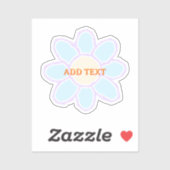 Schattigee bloemtekening aangepaste tekst sticker (Vel)