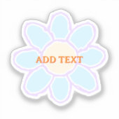 Schattigee bloemtekening aangepaste tekst sticker (Voorkant)