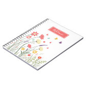 Schattigee bloemveer gepersonaliseerd notitieboek (Linkerzijde)