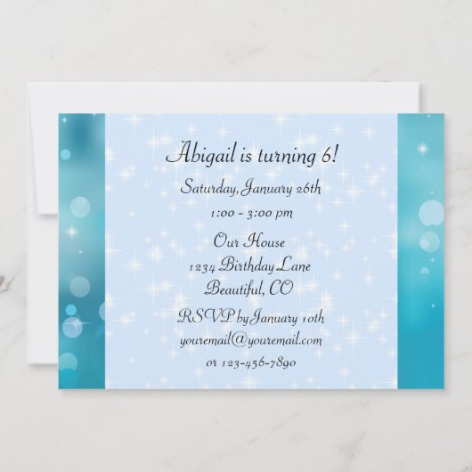 Schattigee Blond Prinses en Eenhoorn Verjaardag Kaart (Achterkant)