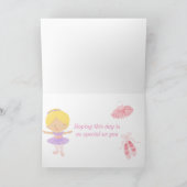 Schattigee Blonde Ballerina Verjaardag Kaart (Binnen)