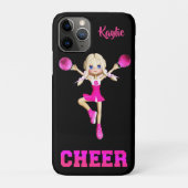 Schattigee Blonde Cheerleader Gepersonaliseerd Case-Mate iPhone Case (Achterkant)