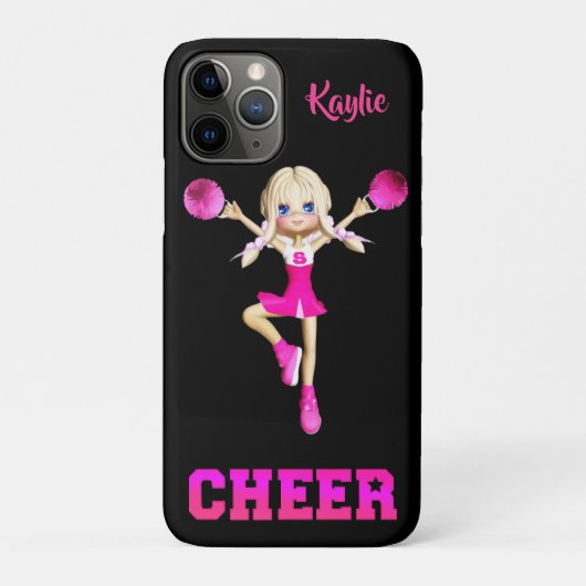 Schattigee Blonde Cheerleader Gepersonaliseerd Case-Mate iPhone Case (Achterkant)